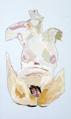 Elizabeth Cope: Nude cut-out, 2007, oil on board, cut and stuck onto board, 91.4 x 61 cm